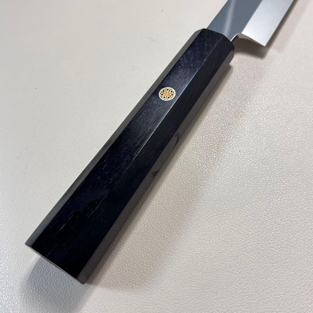 270mm 先丸柳刃包丁 鏡面　黒檀八角柄 刺身包丁 「全鋼︒