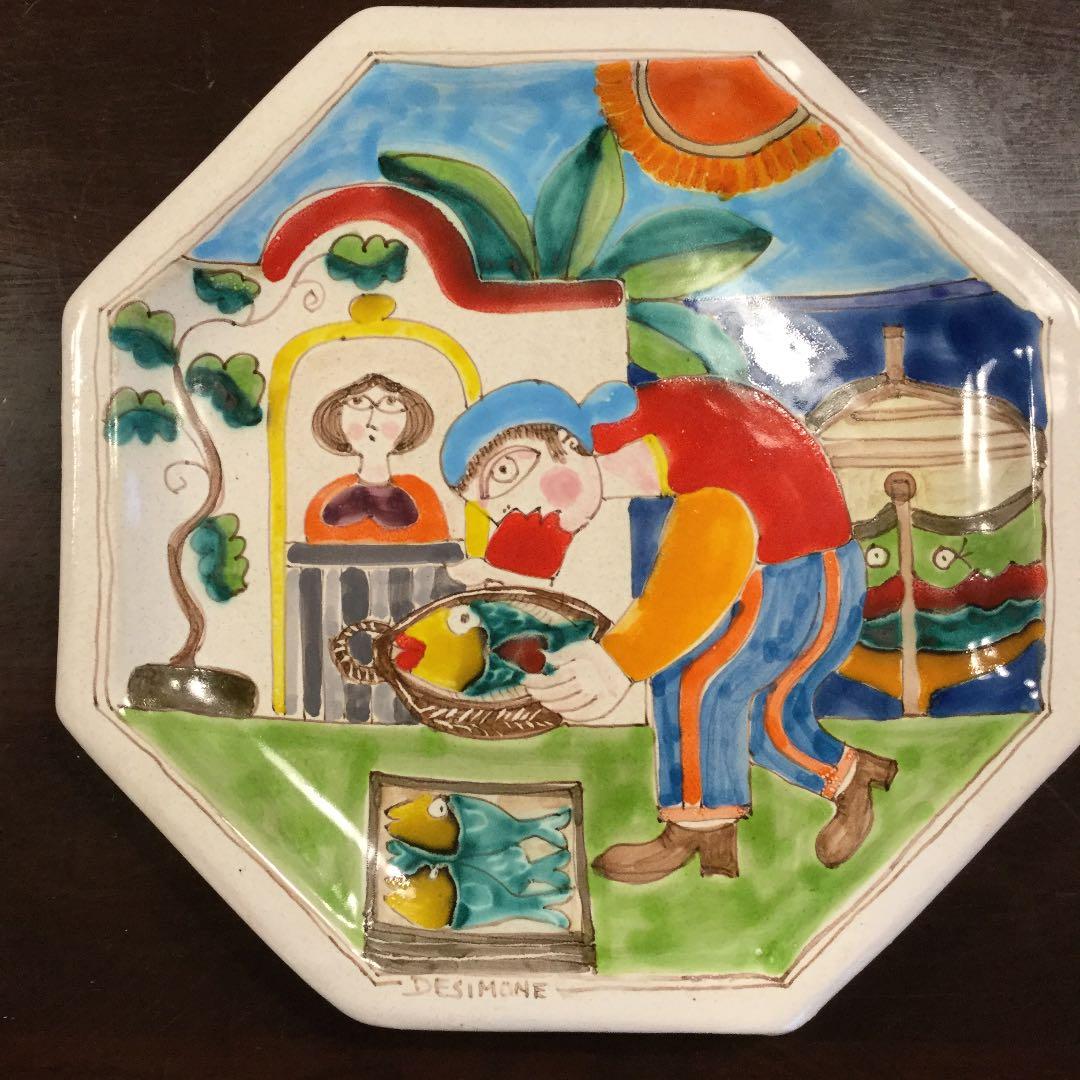 デシモーネ   八角形  絵皿   新品未使用    本物