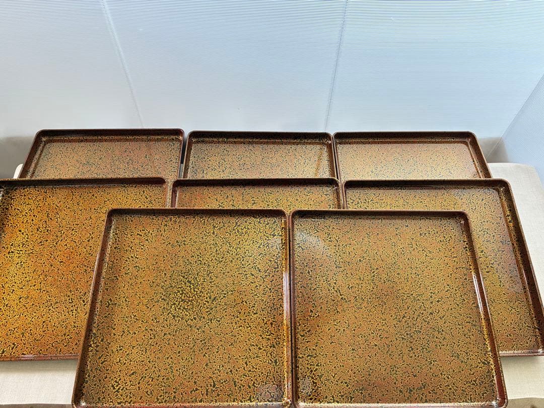 昭和レトロ 津軽塗 角膳漆器 [約35㎝] 8枚セット 和食器 業務用にも