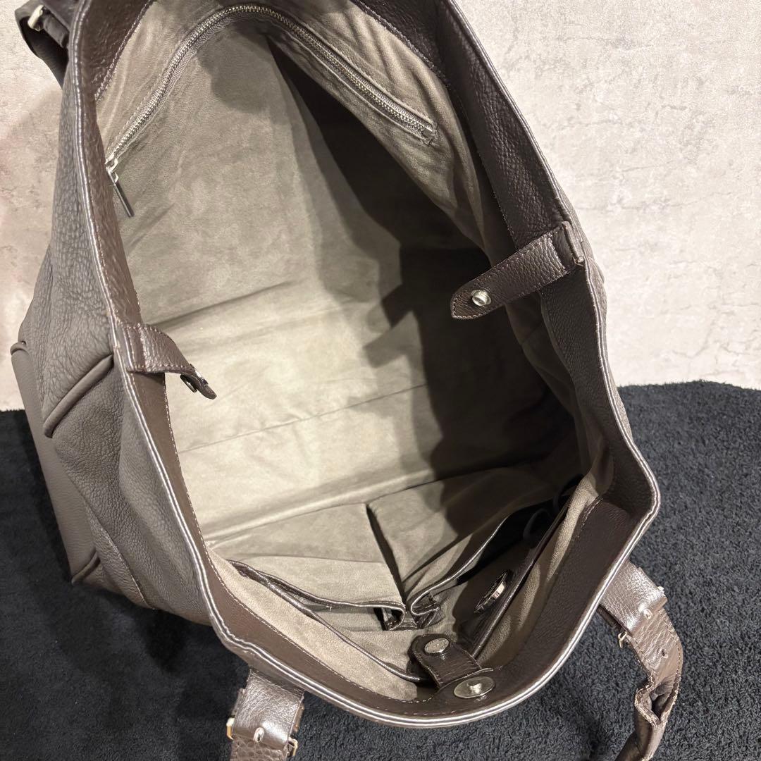 ペッレモルビダ トートバッグ ビジネス レザー A4/PC収納 大容量 ブラウン