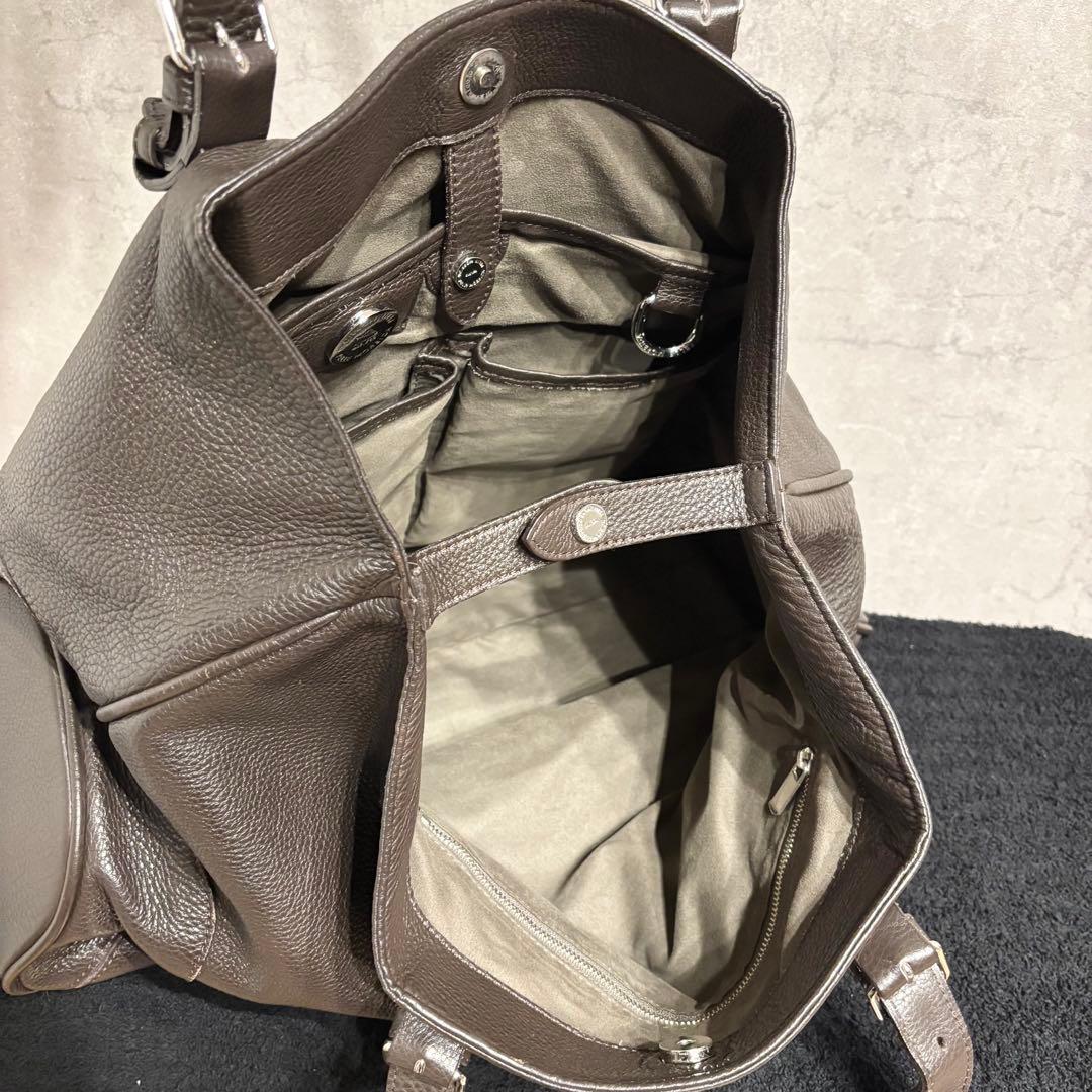 ペッレモルビダ トートバッグ ビジネス レザー A4/PC収納 大容量 ブラウン