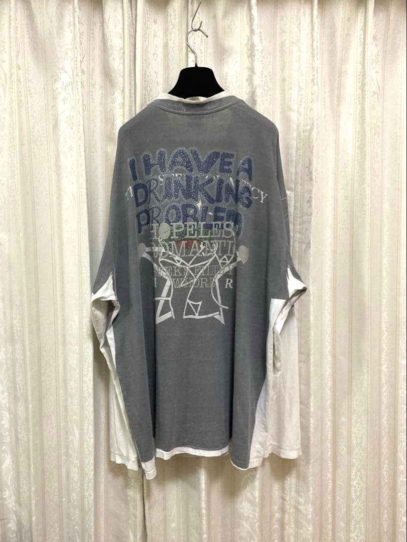 VETEMENTS DRINKING PROBLEM転写ロングスリーブTシャツ