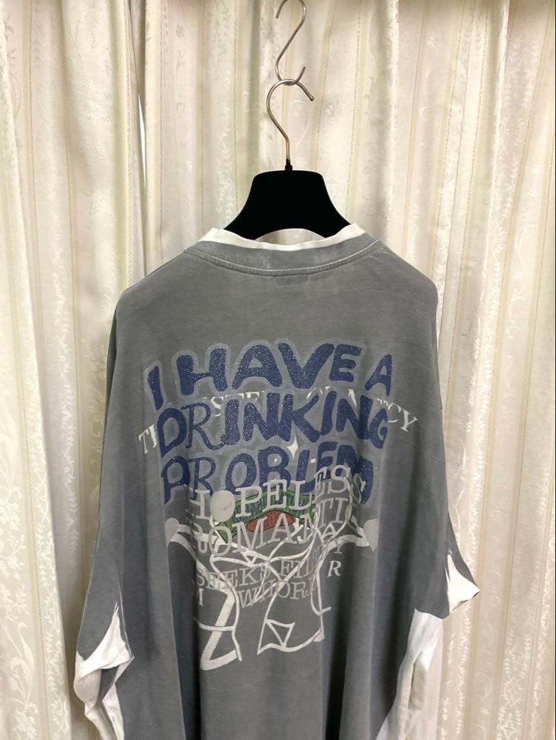 VETEMENTS DRINKING PROBLEM転写ロングスリーブTシャツ