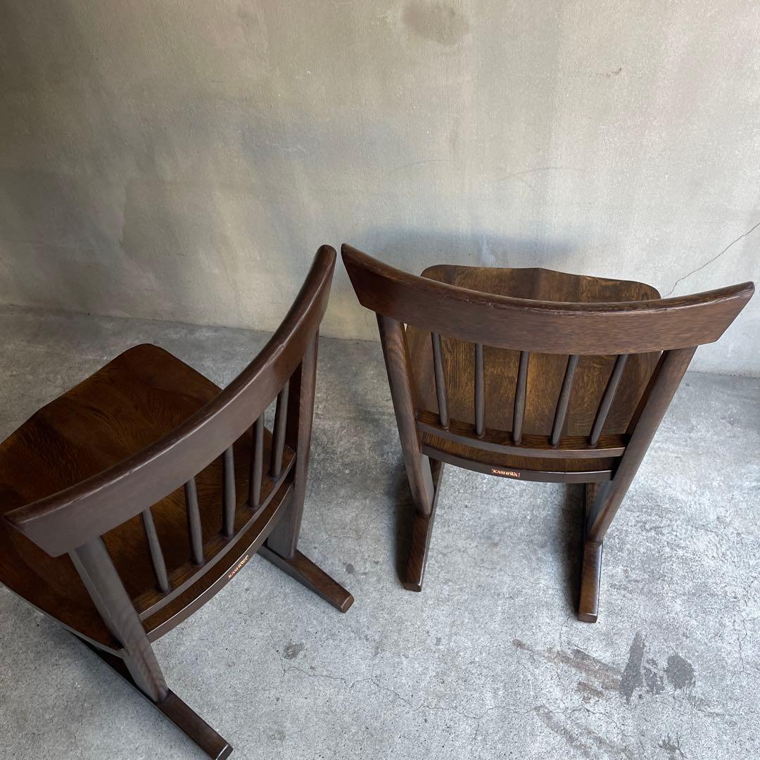 廃盤 希少　オールドヴィンテージ　柏木工　ダイニングチェア　2脚セット