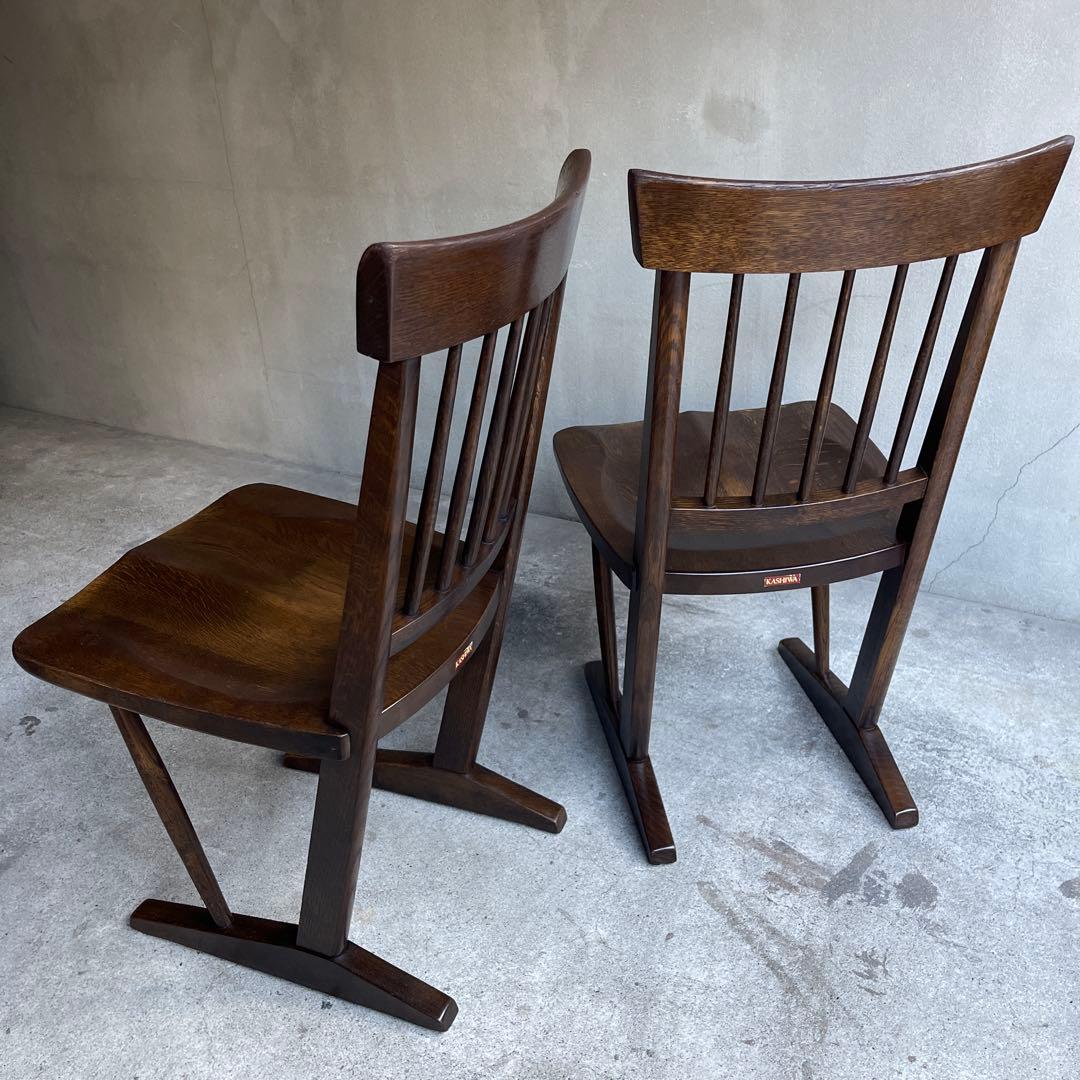 廃盤 希少　オールドヴィンテージ　柏木工　ダイニングチェア　2脚セット