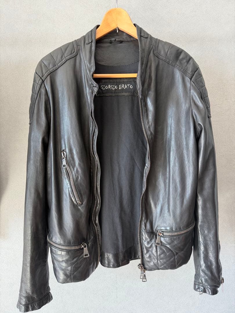 Giorgio Erato シングルライダースジャケット 46サイズ