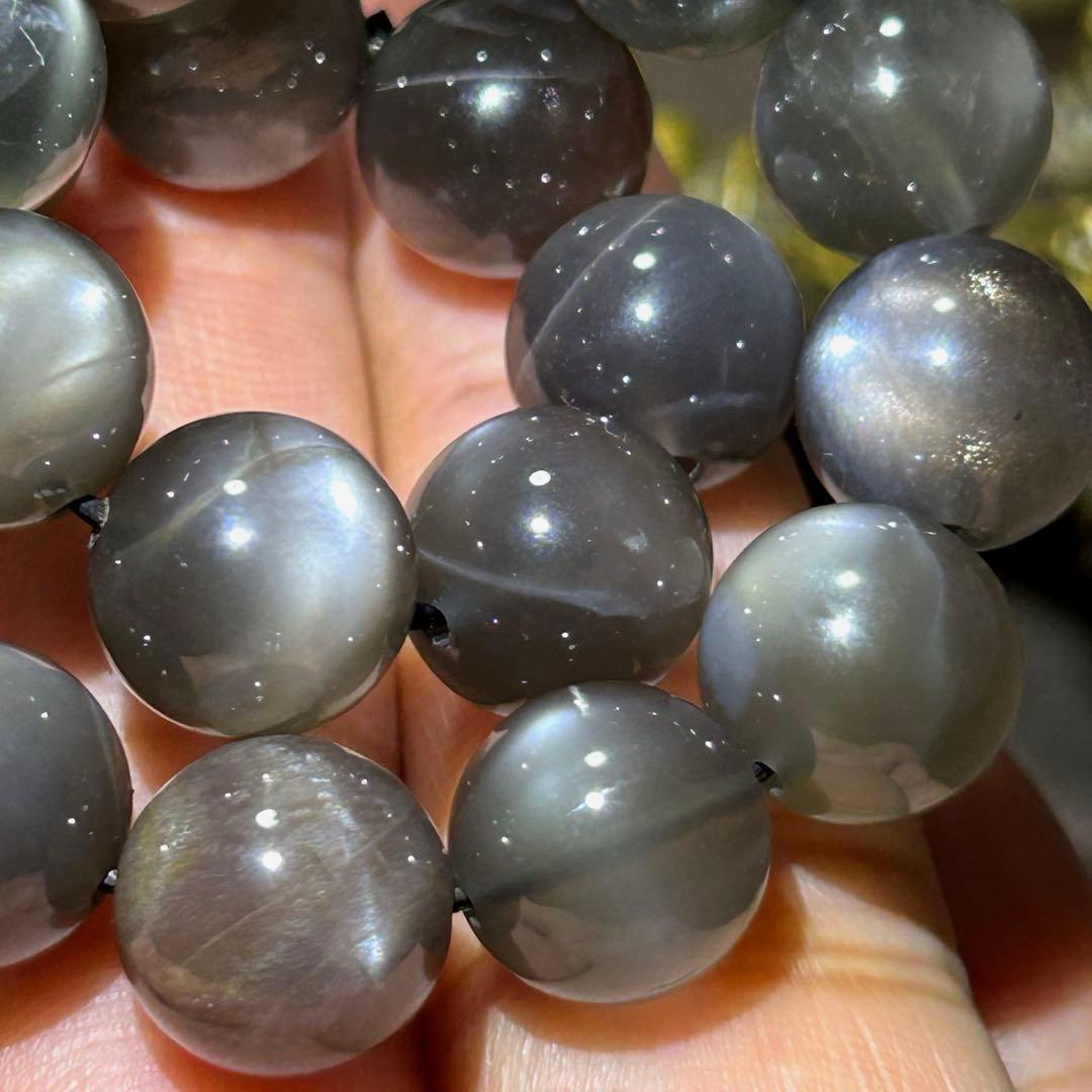 ☆別格高級品！来福開運宝珠⑦！ブラックサンムーンストーン　ブレス