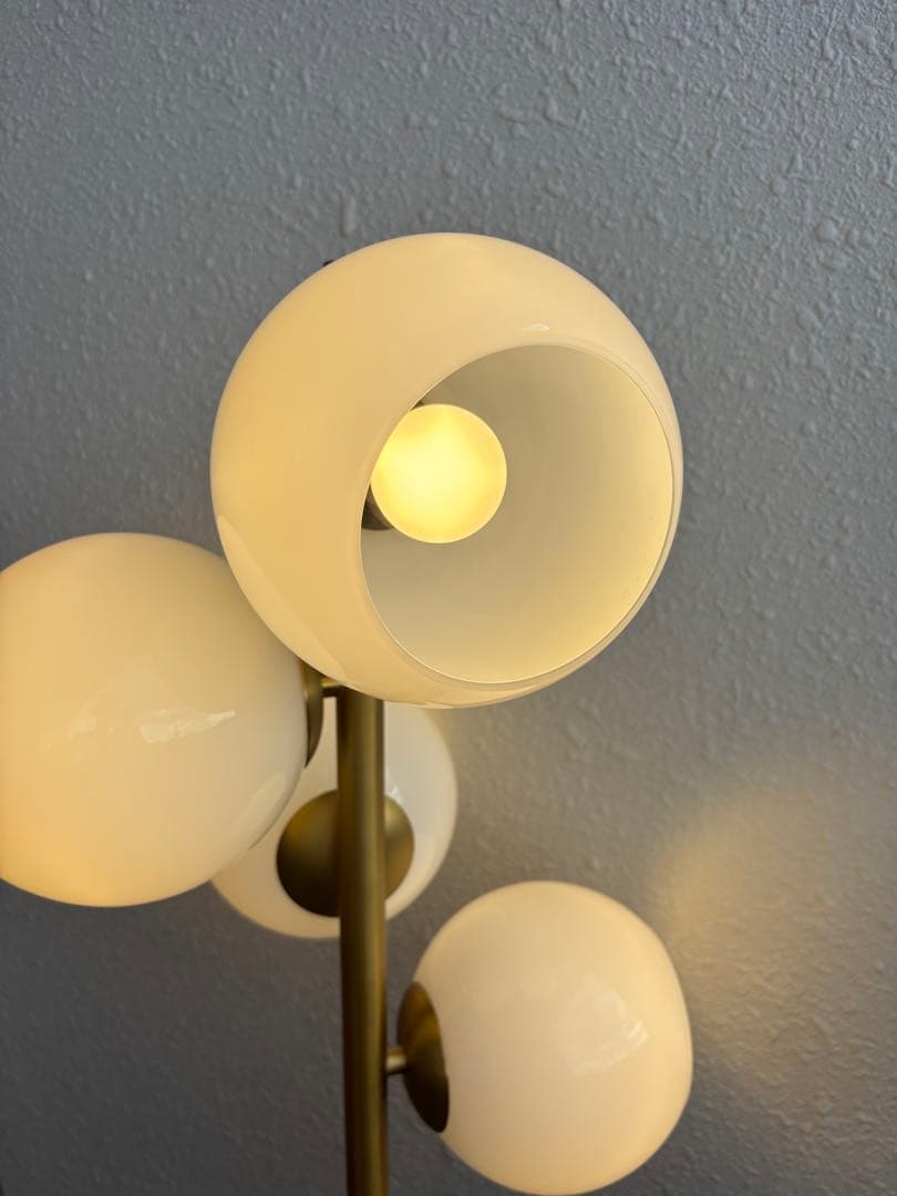 4灯　ガラスシェード　フロアライト　ミッドセンチュリーデザイン　フロス風