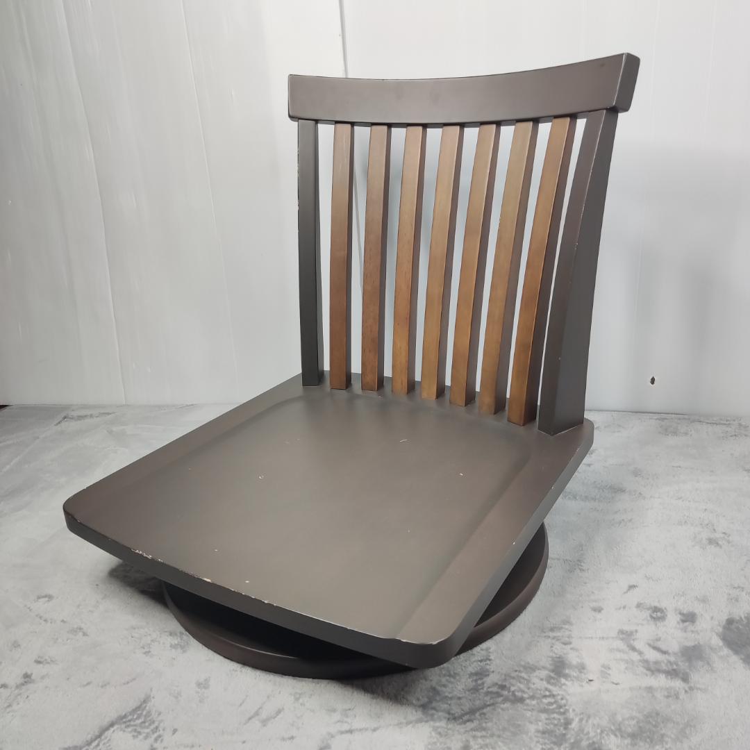 ニトリ 天然木 回転式座椅子 座卓チェア 「サイ」 ダークブラウン