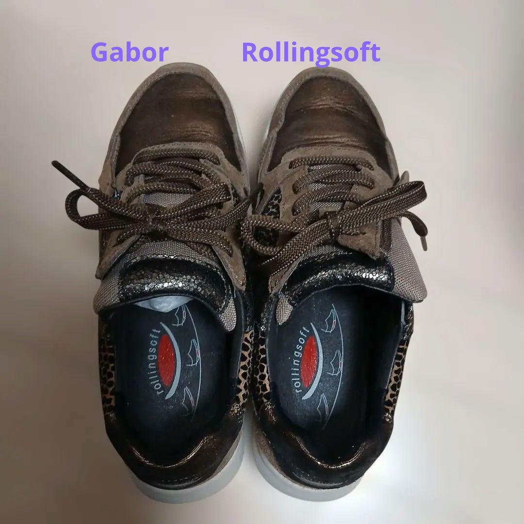 ローリングソフトガボールGaborメタリックブラウンスニーカー24.5㎝相当