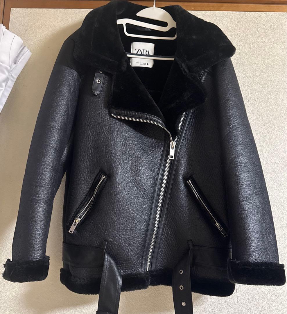 ZARA♡ブラックレザーライダースジャケット
