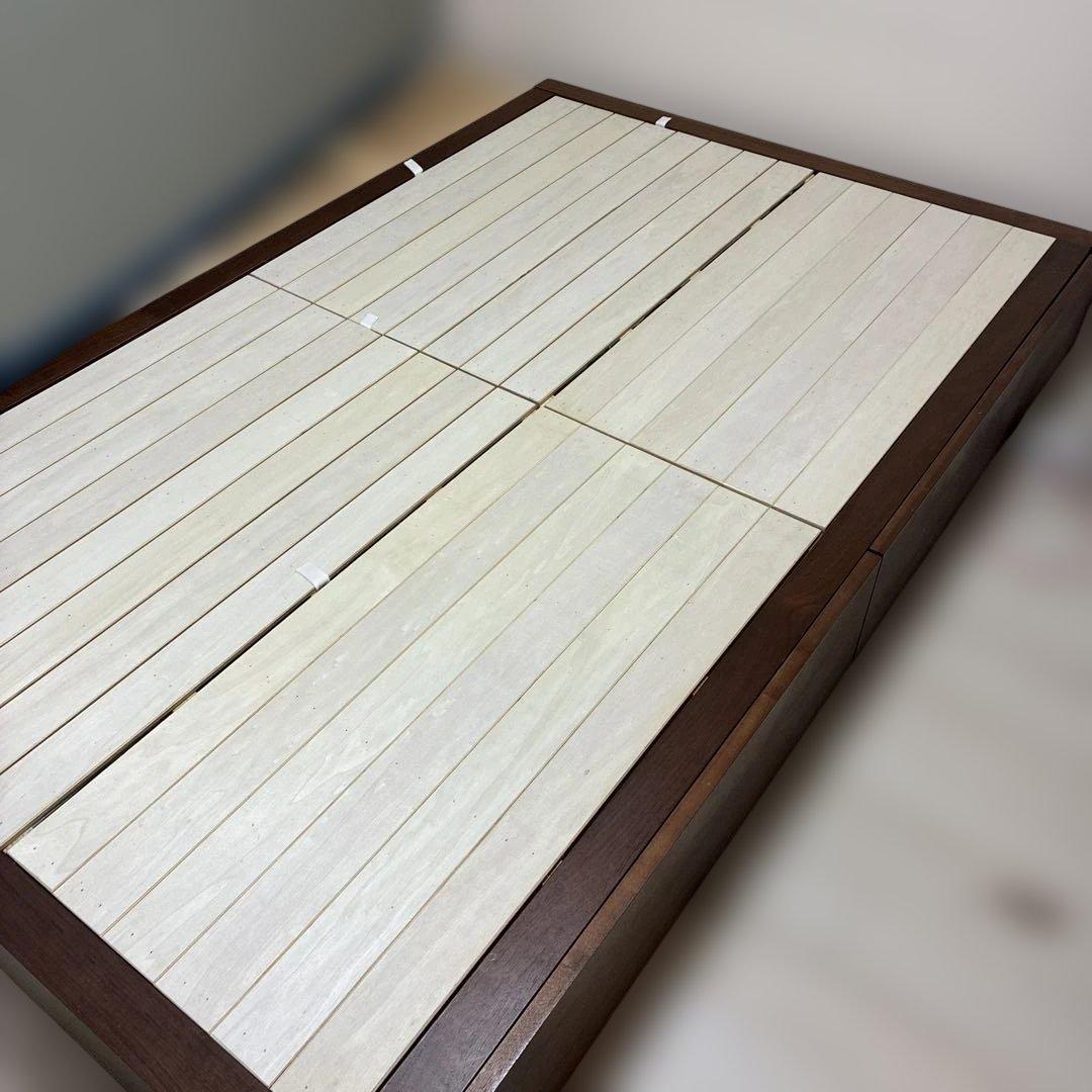 無印良品　セミダブルベッドフレーム　収納　木製　ウォールナット