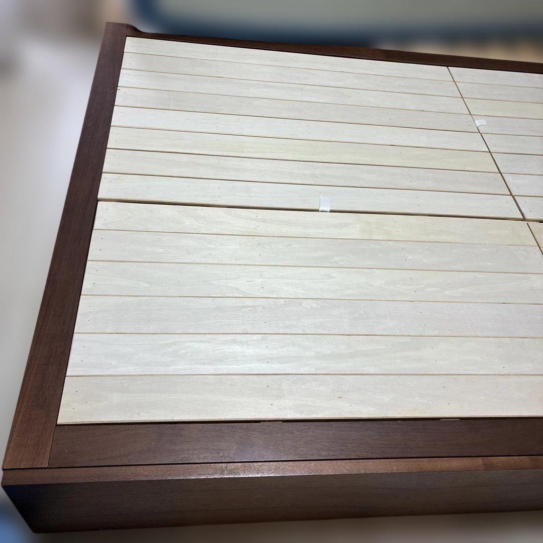 無印良品　セミダブルベッドフレーム　収納　木製　ウォールナット