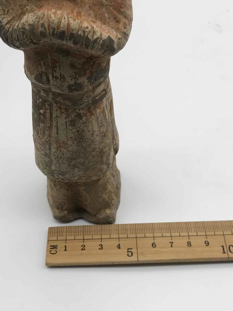 唐時代　加彩　武士陶俑　彩絵陶俑　極上品　旧家旧蔵　唐物　時代物(D-66