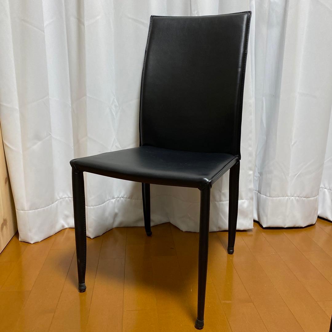東京インテリア　ダイニングチェア　VEIN DC leather 黒　椅子