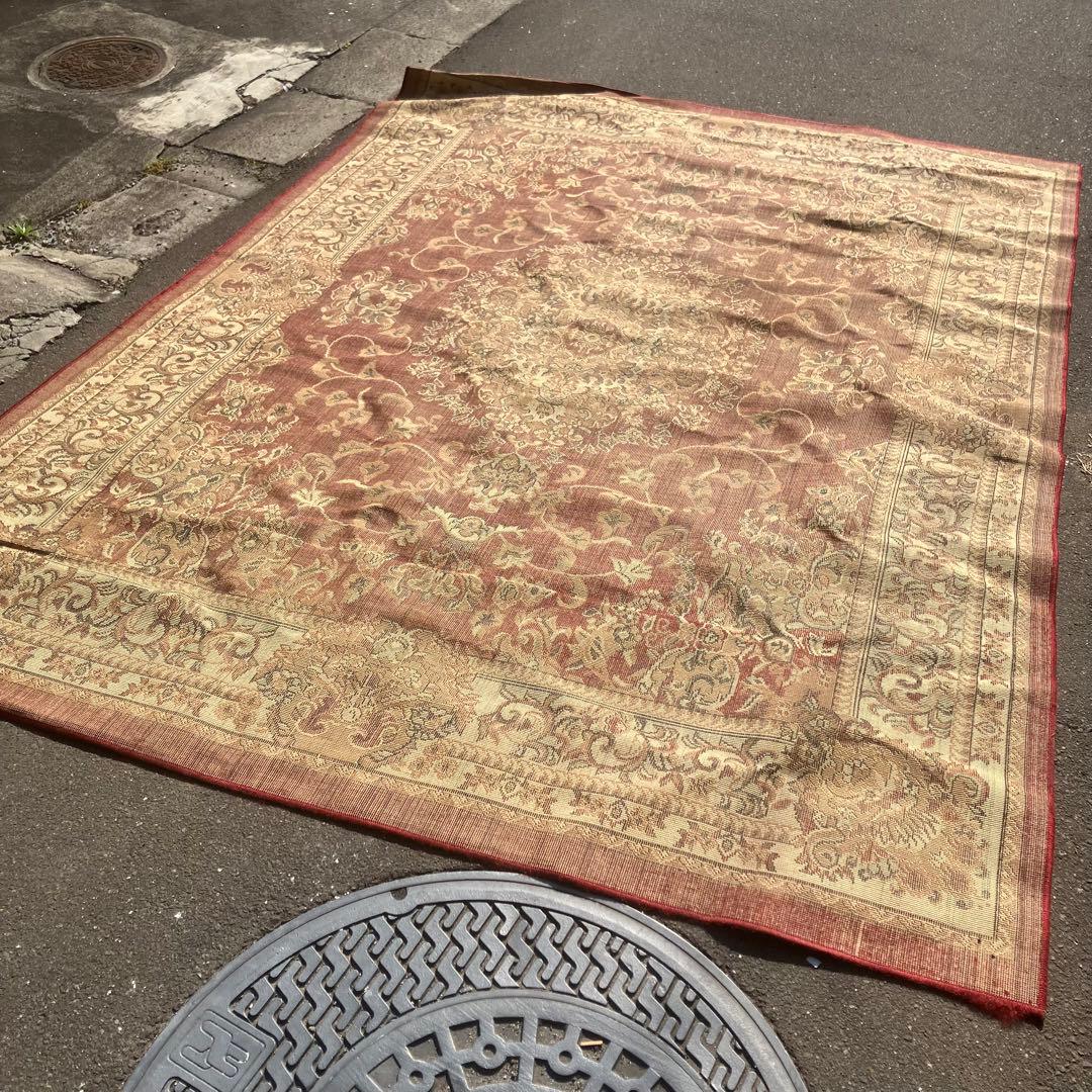 昭和レトロ ペルシャ絨毯 大型絨毯 カーペット ラグ 緞通 ビンテージ