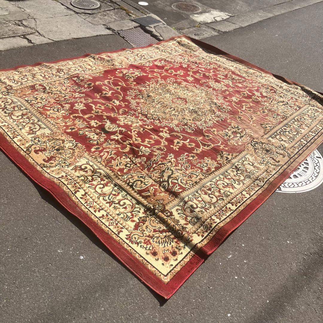 昭和レトロ ペルシャ絨毯 大型絨毯 カーペット ラグ 緞通 ビンテージ