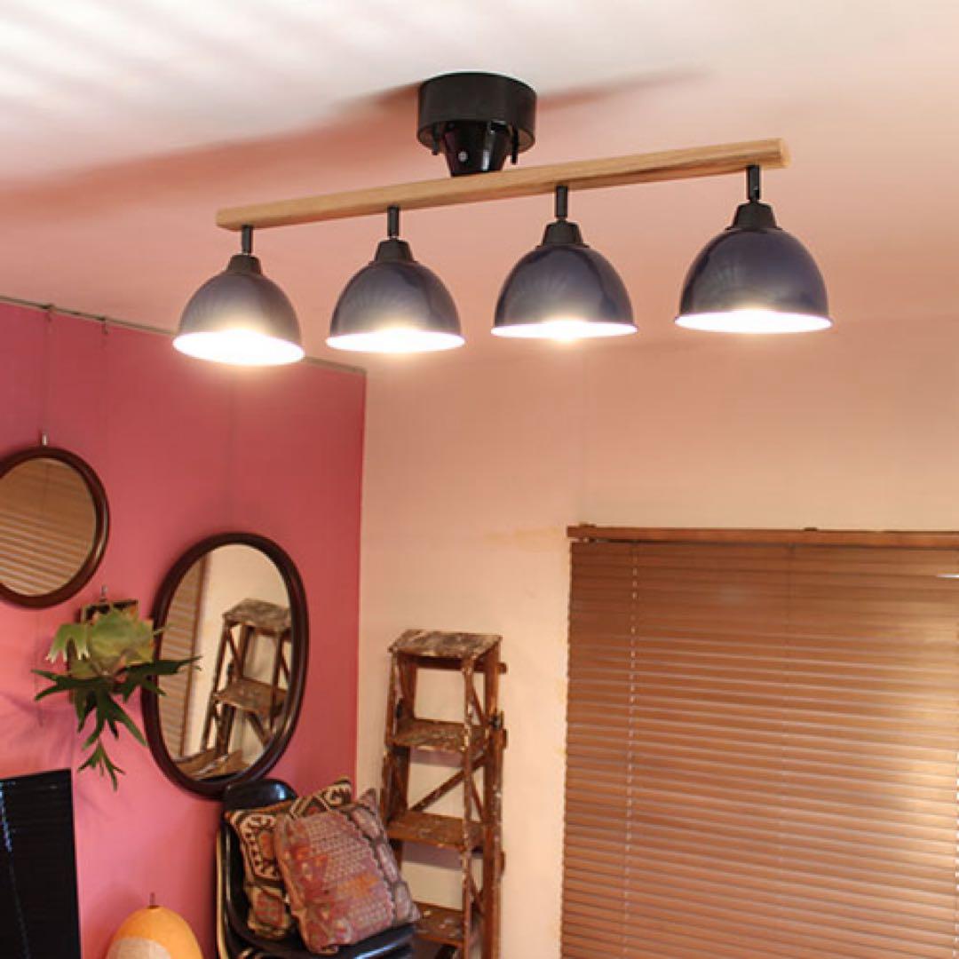 BRID GENDER WOOD ROD ネイビーブルー 4灯シーリングライト