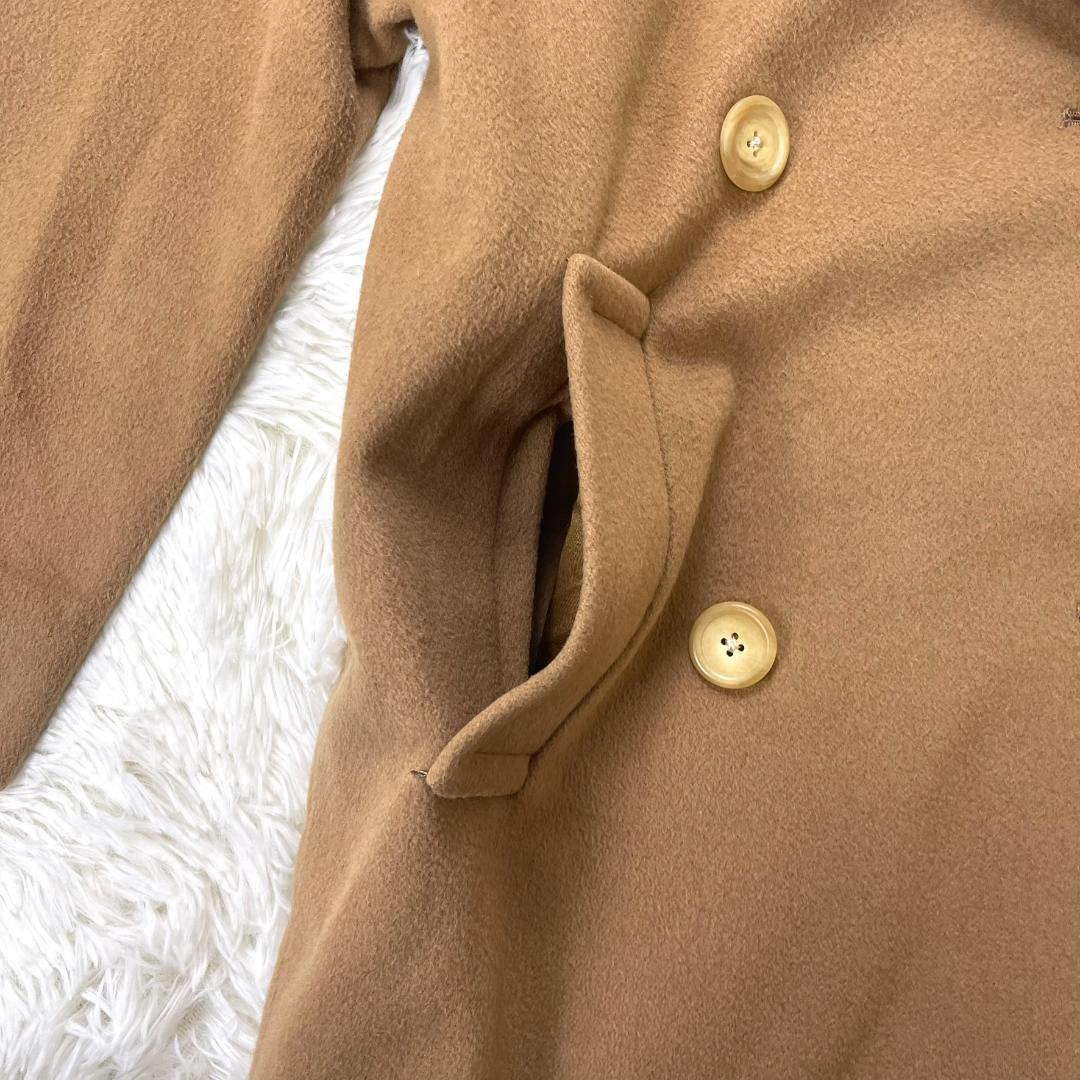 【高級】カシミヤ カシミア 100%☆ダブル ロング チェスターコート キャメル
