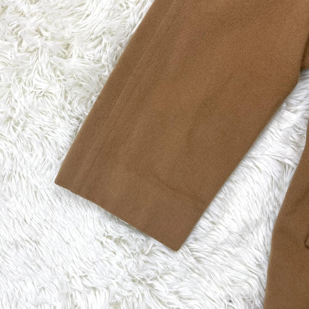 【高級】カシミヤ カシミア 100%☆ダブル ロング チェスターコート キャメル
