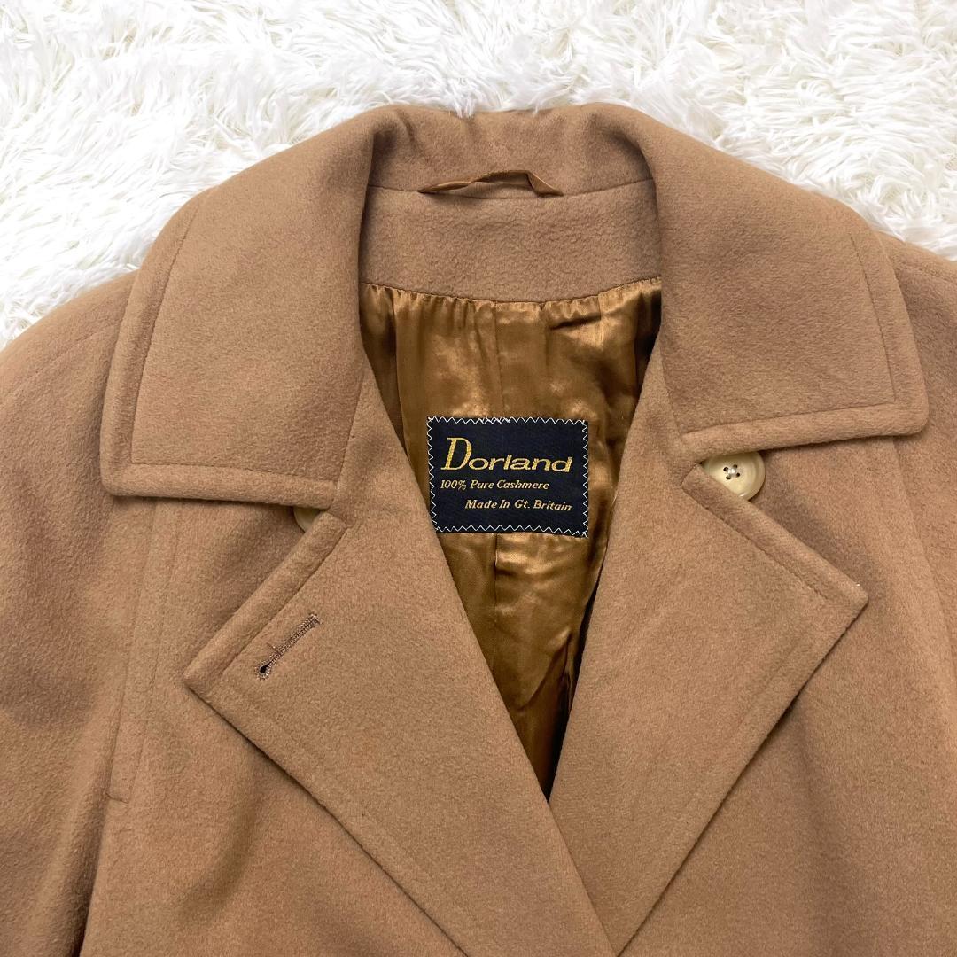 【高級】カシミヤ カシミア 100%☆ダブル ロング チェスターコート キャメル