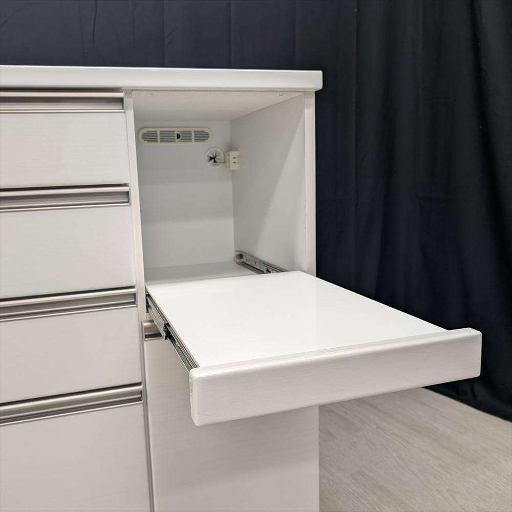 美品　三幸ジャパン　木目調　キッチンカウンター　レンジ台　食器棚　収納庫　作業台