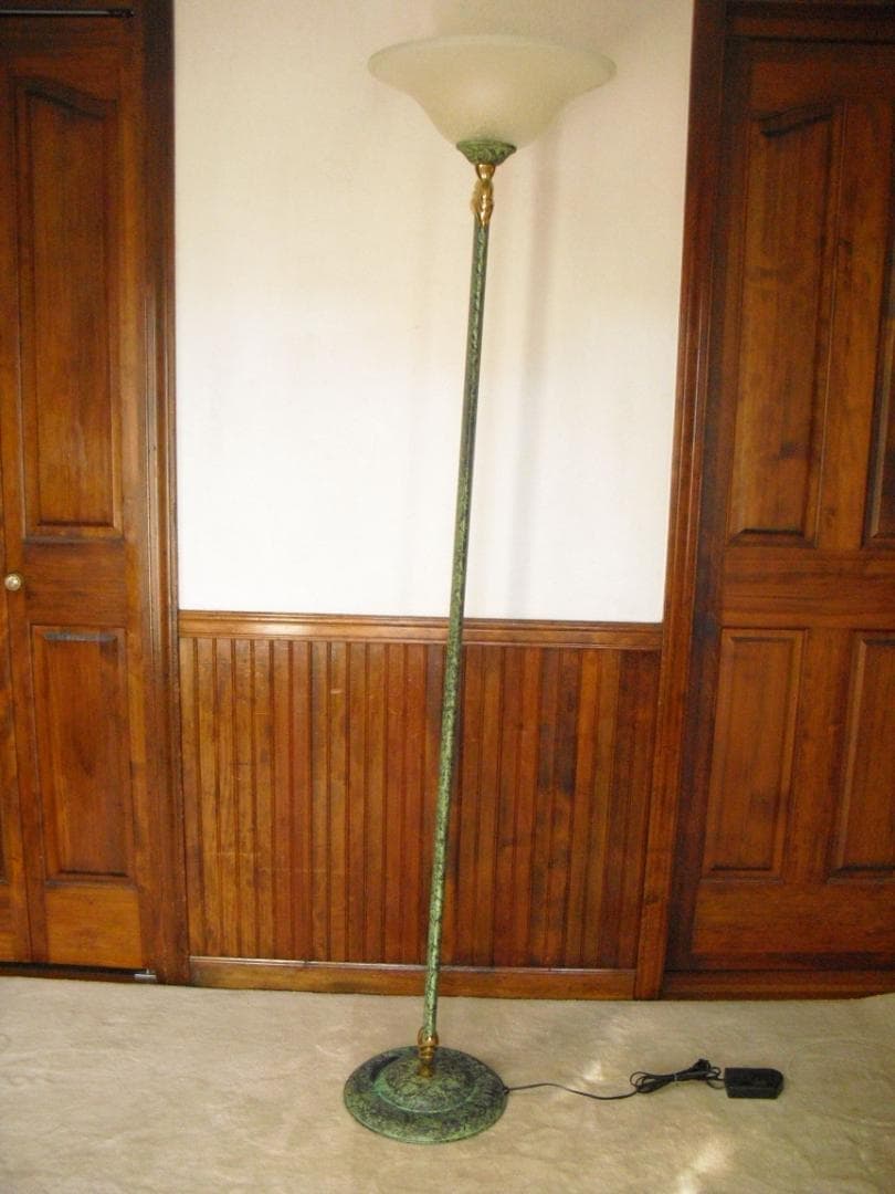 VRELCO／イタリア☆豪華フロアスタンドライト☆調光スイッチ 青銅風純金メッキ