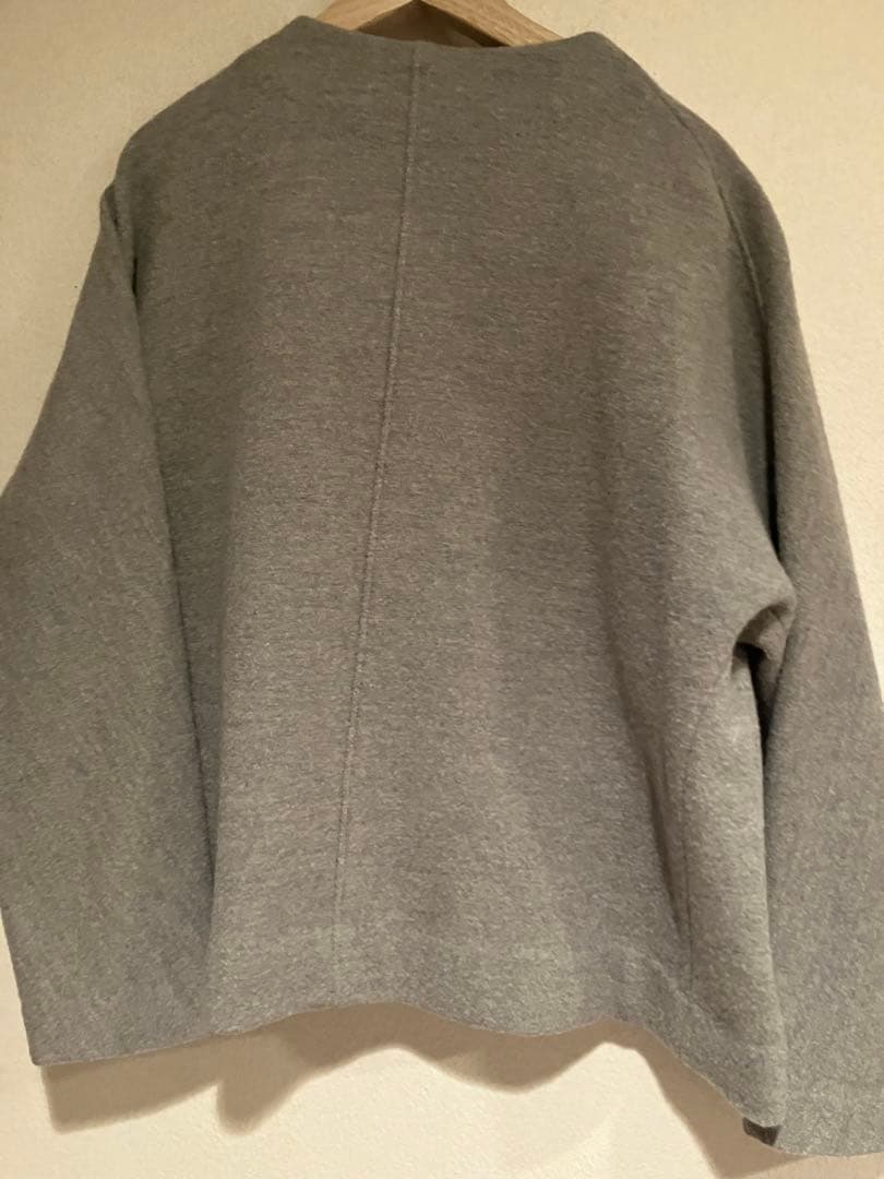 evam eva グレー ノーカラージャケット