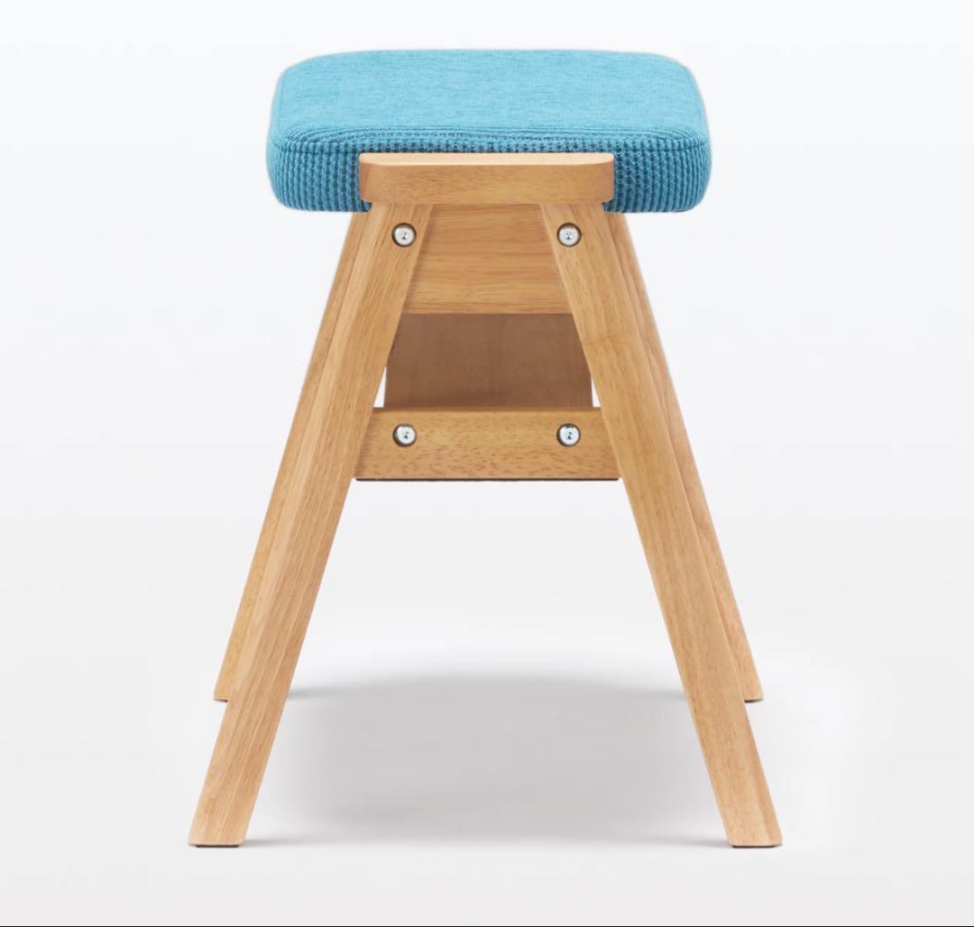 残反をつかったスタッキングスツール　ポリエステル変わり織　ブルー　イエロー