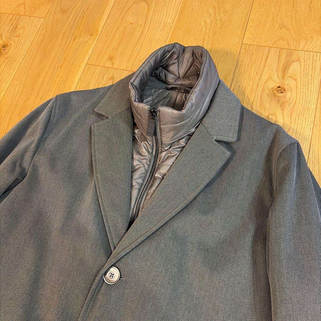 Herno グレー チェスターコート ロロピアーナ　ダウンライナー付き