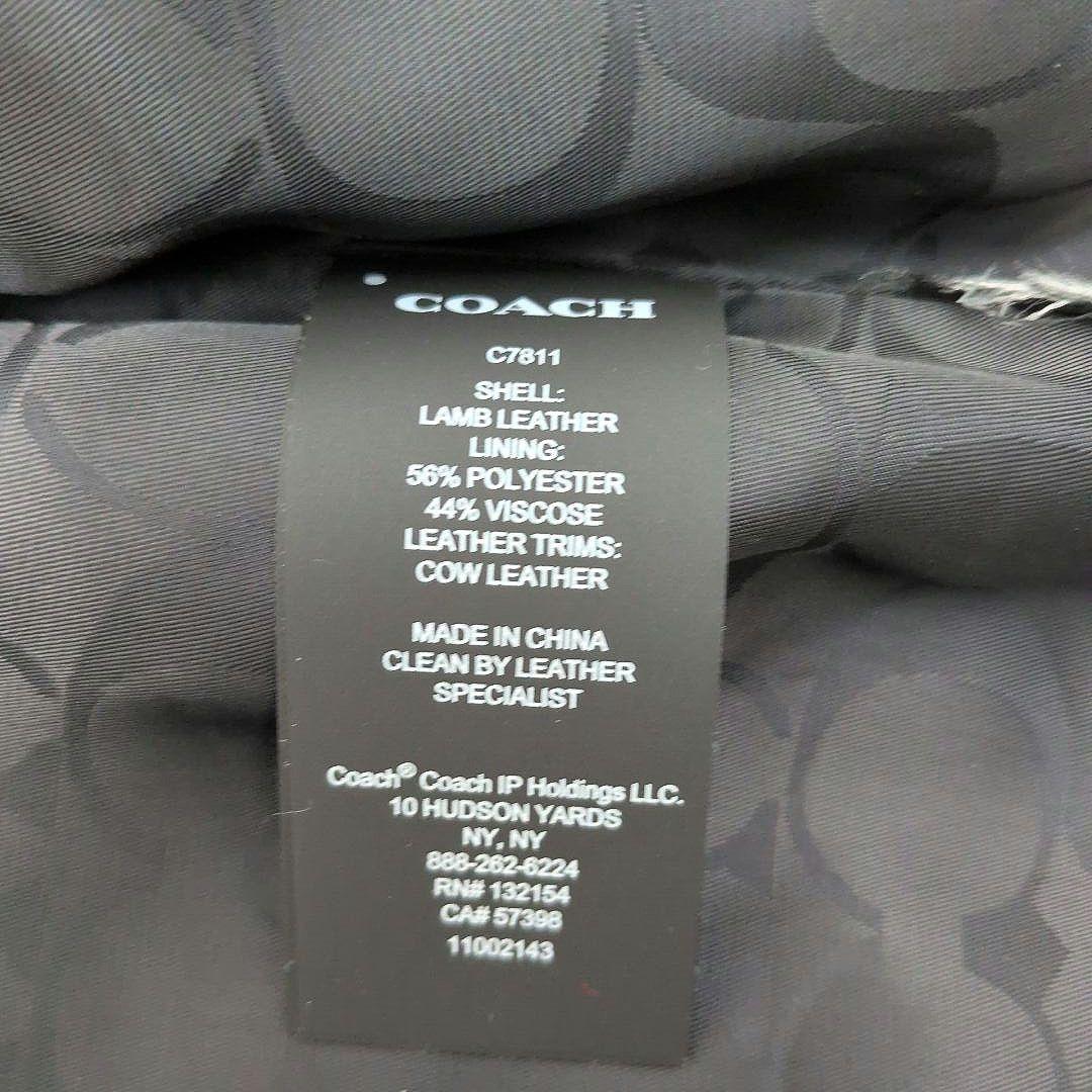 【未使用保管品 カバー付き】コーチ　ライダースジャケット　ラム　シグネチャー　黒