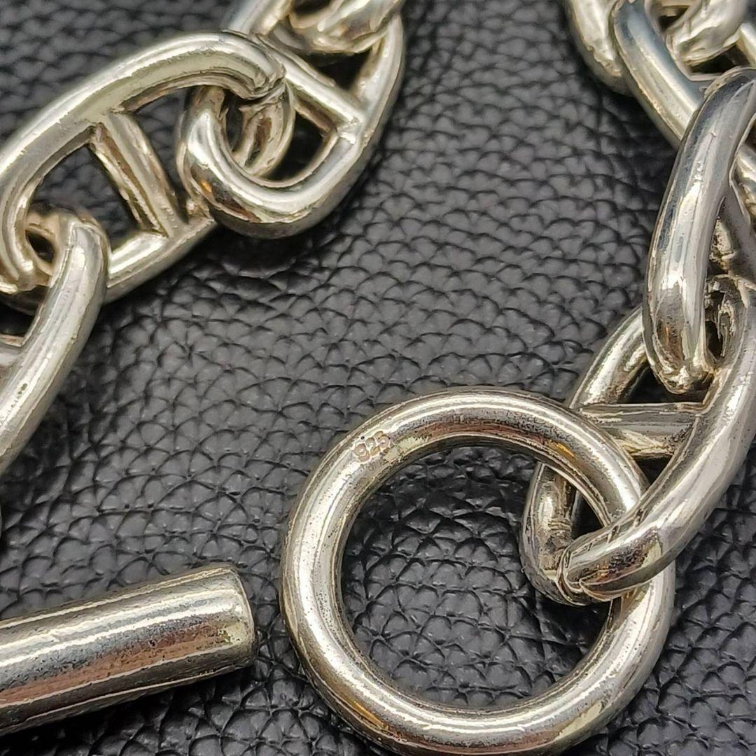 【高級】 シェーヌダンクル 925 シルバー ブレスレット マンテル 喜平 錨