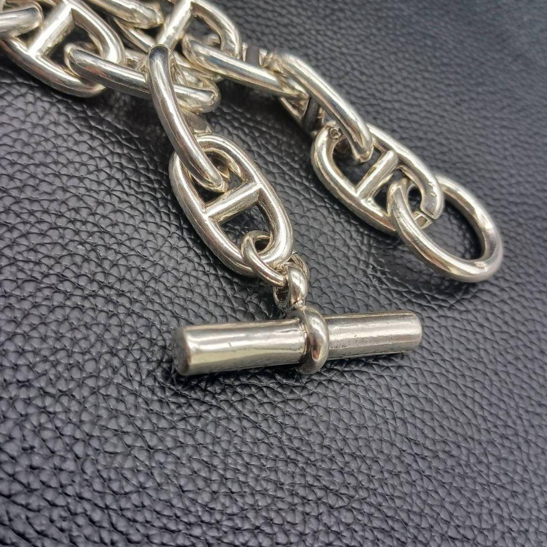 【高級】 シェーヌダンクル 925 シルバー ブレスレット マンテル 喜平 錨