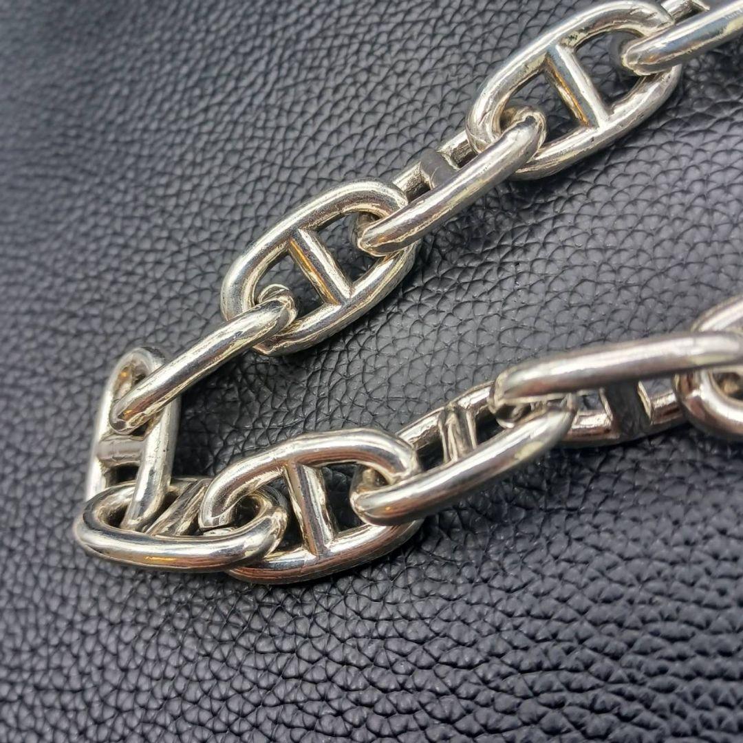 【高級】 シェーヌダンクル 925 シルバー ブレスレット マンテル 喜平 錨