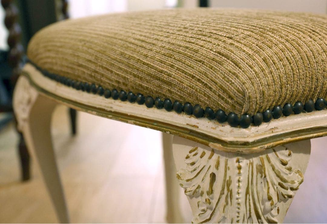 【猫脚】アンティークスツール antique stoolヨーロッパ 白