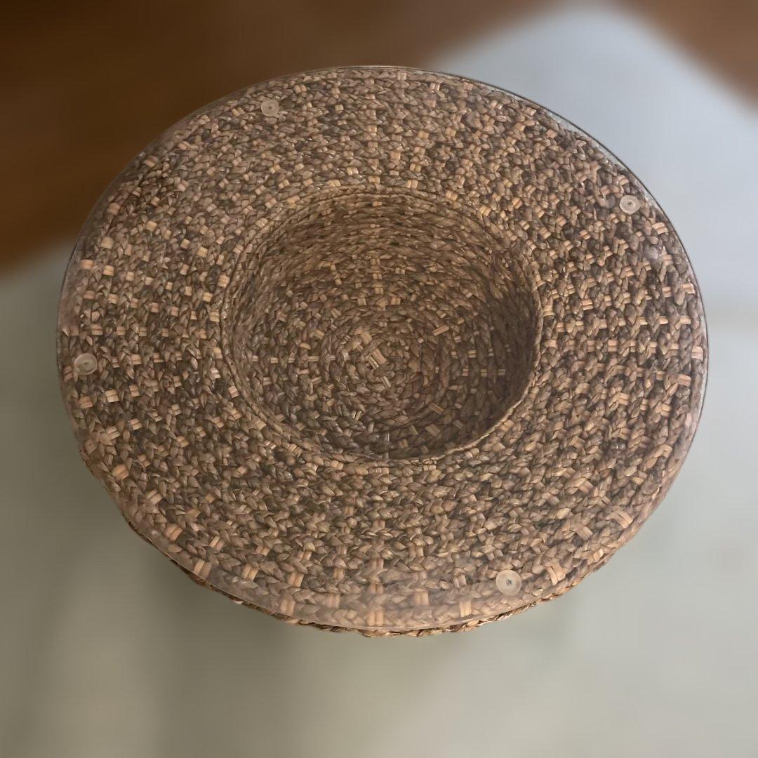 ローテーブル　ガラステーブル　円形　リゾート風　直接取引可