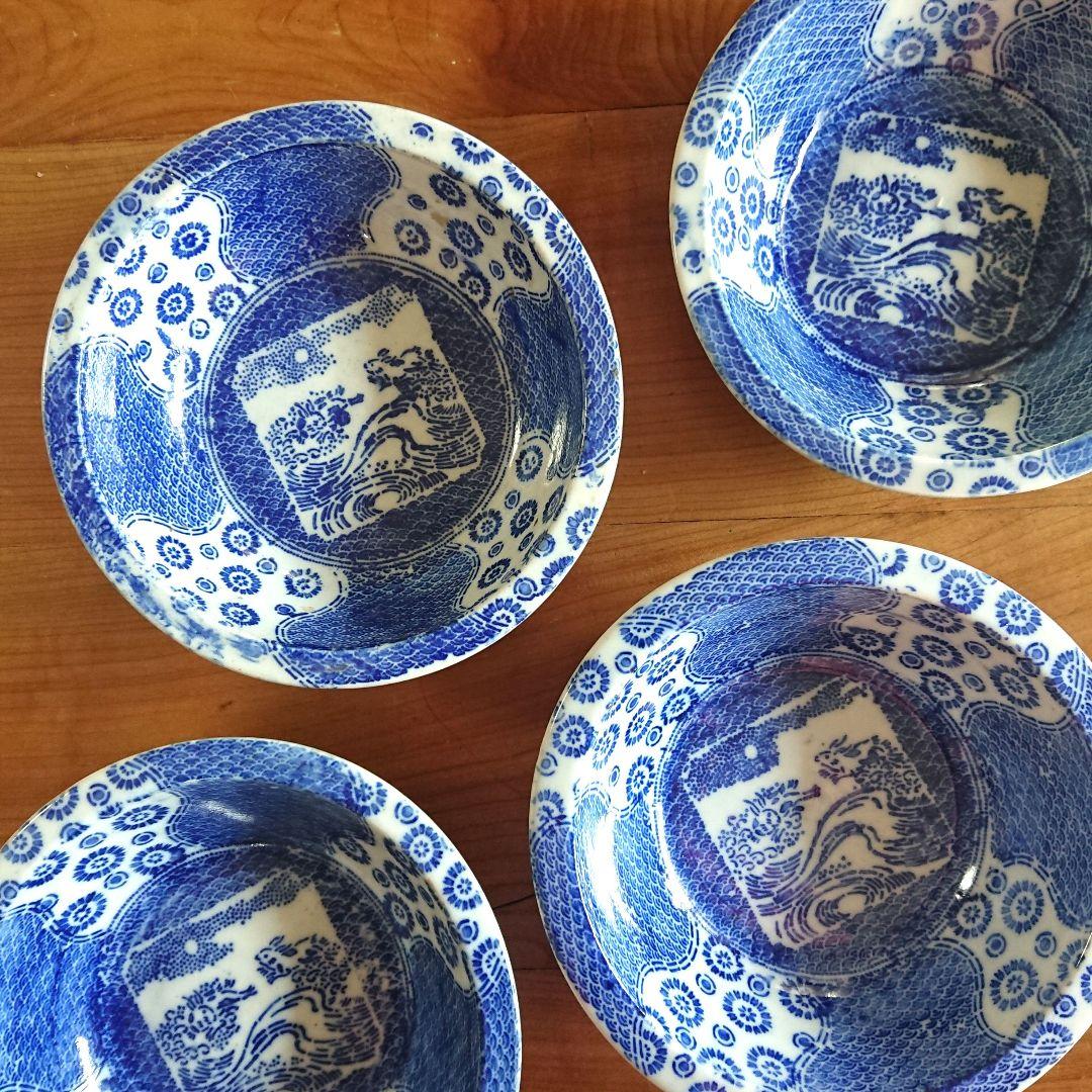 ぴょんぴょん 兎 骨董 印判 中鉢 うさぎ /古伊万里 古道具 暮らしの手帖 皿