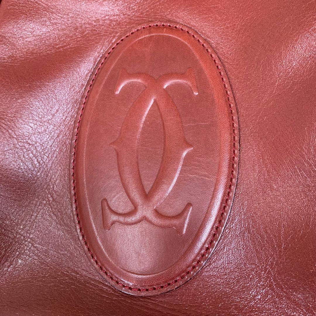 Cartier カルティエ マストライン ボストンバッグ 南京錠 ロゴ ボルドー