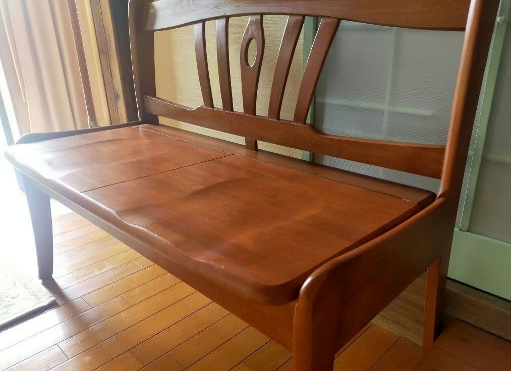 木製二人掛けベンチ ブラウン