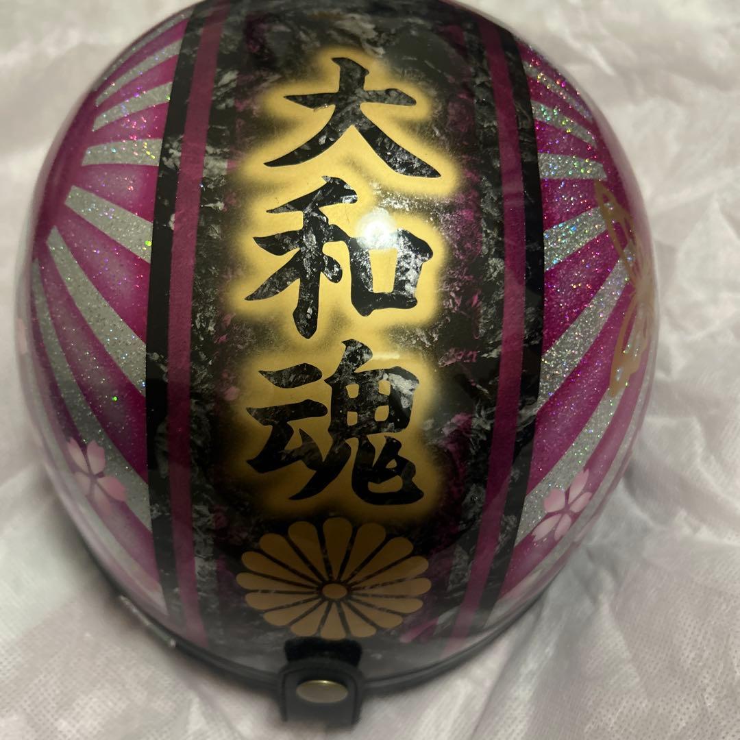 カスタムコルク半　Candyピンク　七色ラメ　蝶塗装