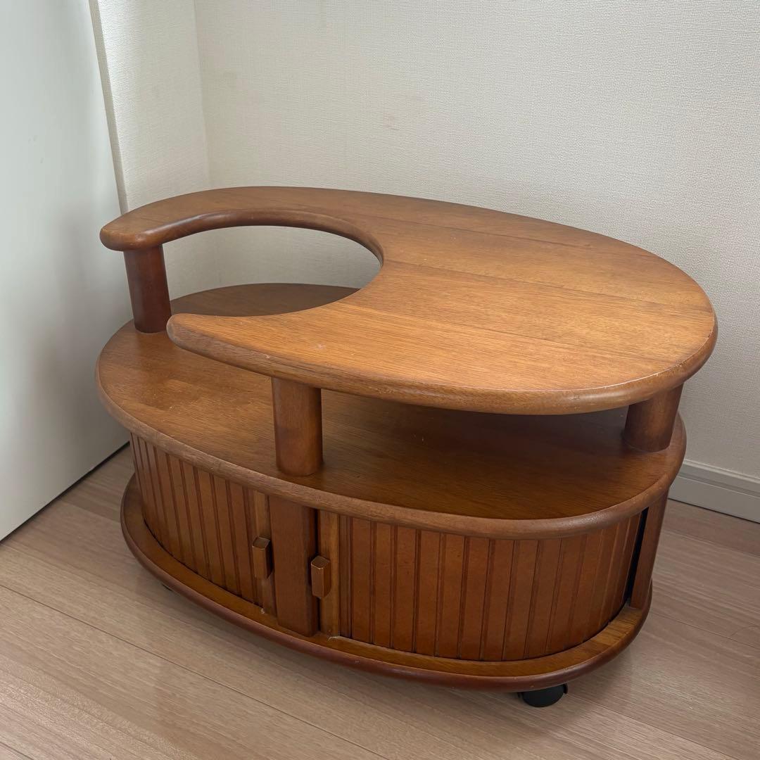 木製ローテーブル キャスター付き アンティーク レトロ