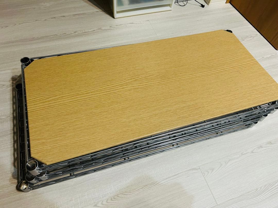 あ*ん様 スチールラック 木製天板付き(幅85cm,奥行40cm,高さ90×2c