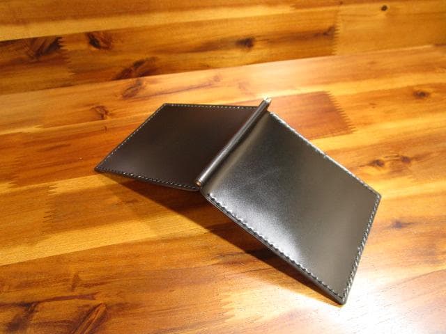 札バサミ コードバン マネークリップ コンパクト財布 薄い財布 ミニマル 日本製