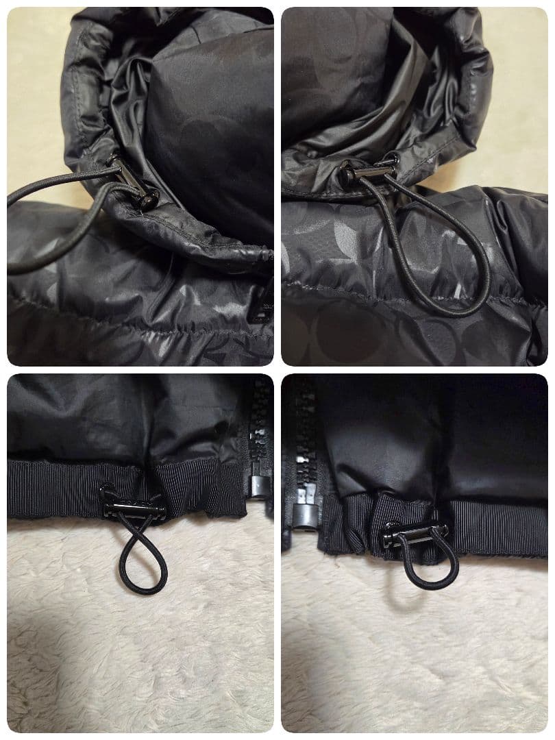 美品　COACH　ダウンジャケット　シグネチャー　短丈　黒　2way