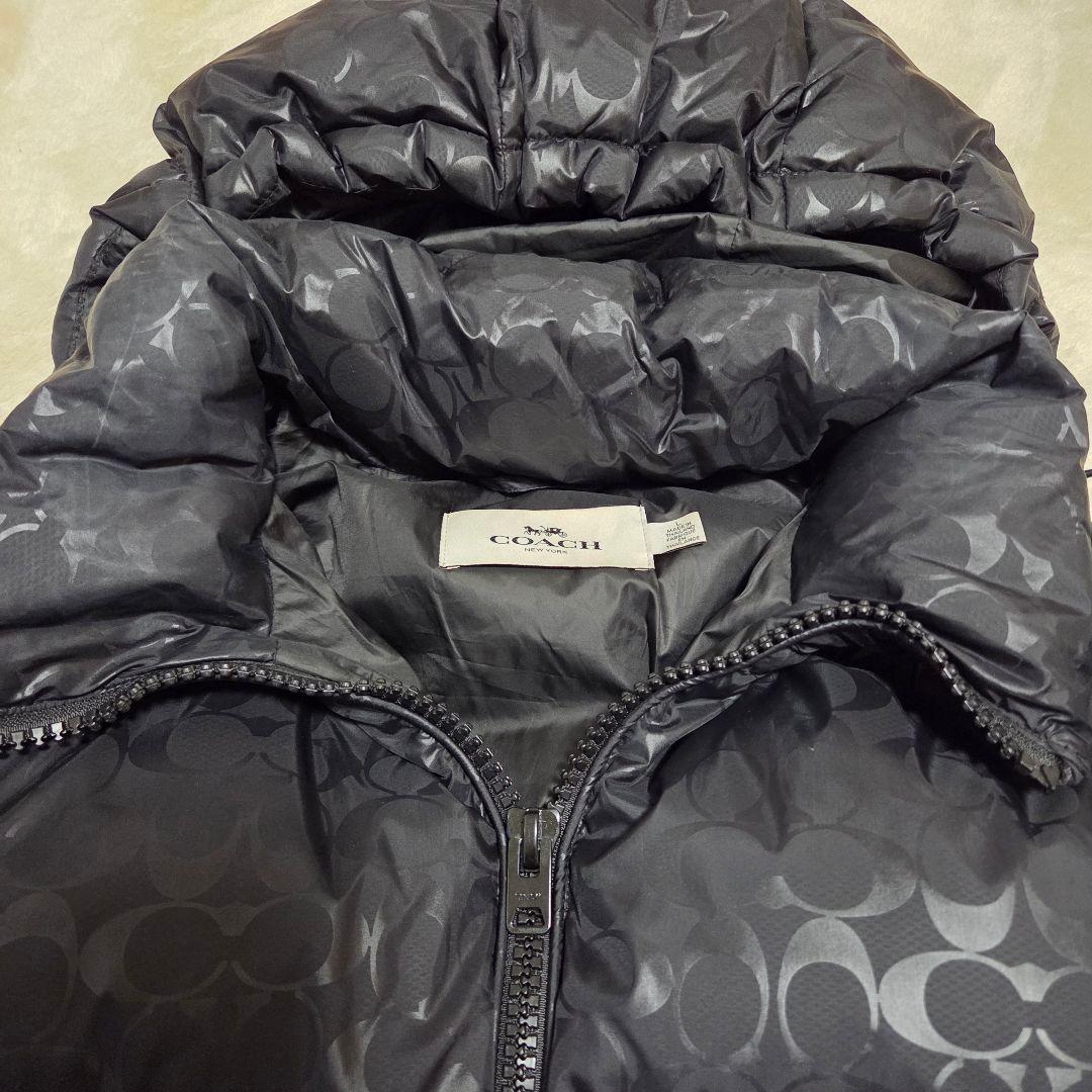 美品　COACH　ダウンジャケット　シグネチャー　短丈　黒　2way