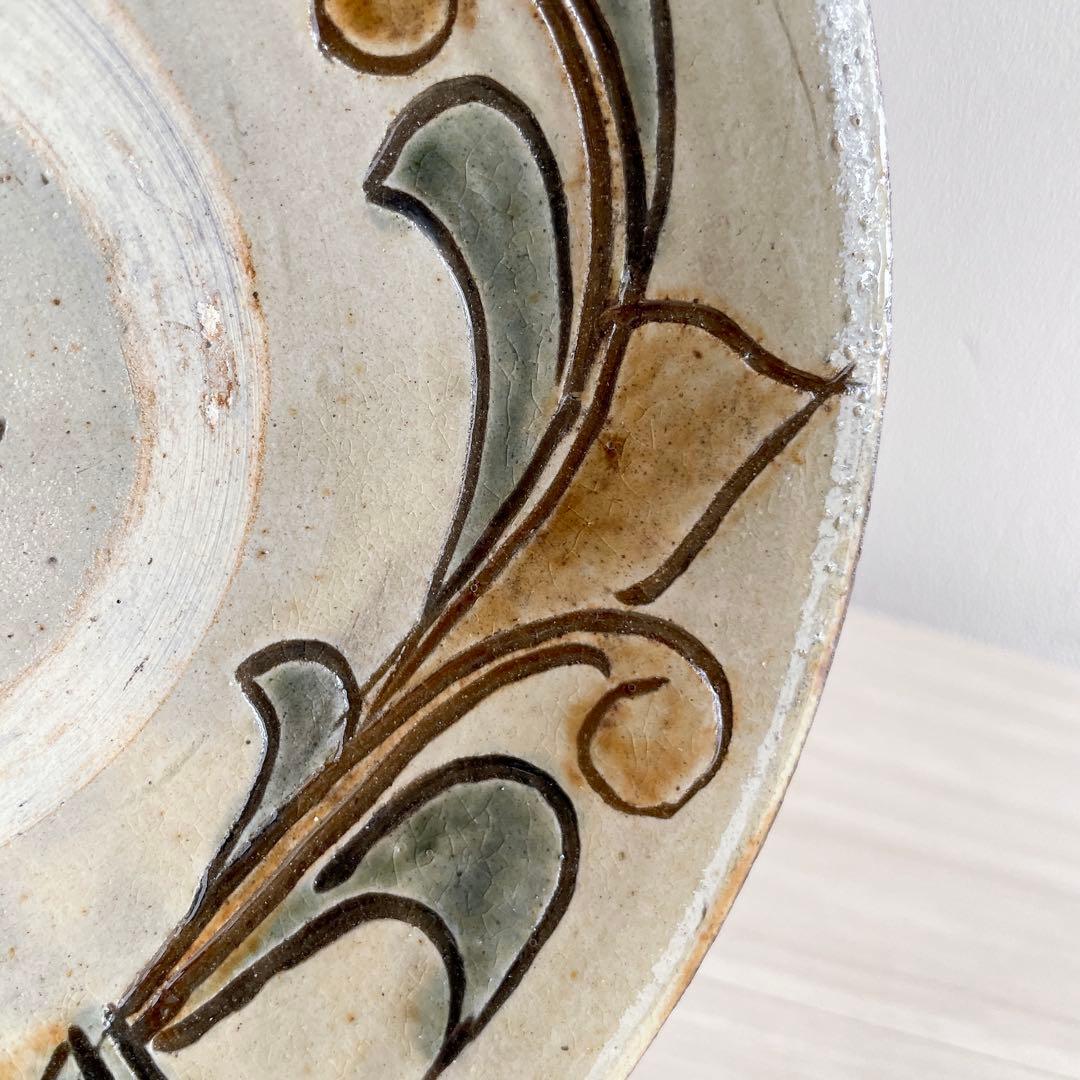 金城次郎 魚文 海老文 唐草 7寸皿 壺屋焼 やちむん 沖縄 民藝