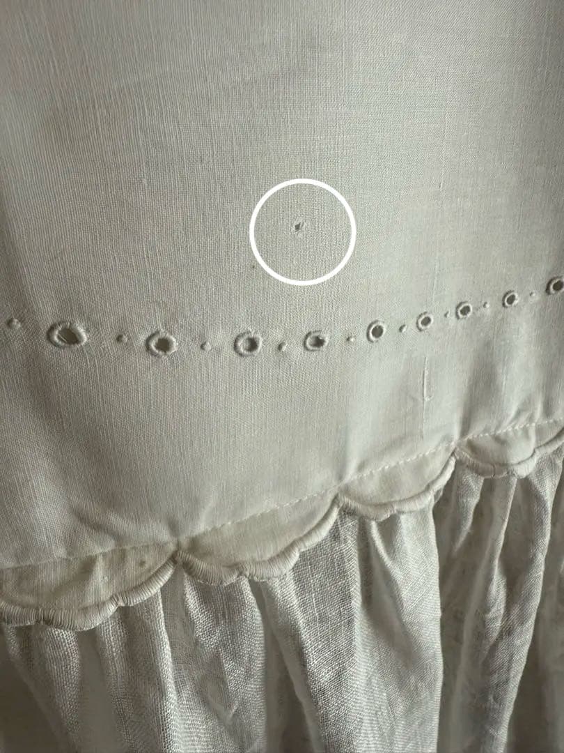 今日のお品ஐ⋆*フランスアンティーク・スカラップと刺繍のリネンガーゼカーテン