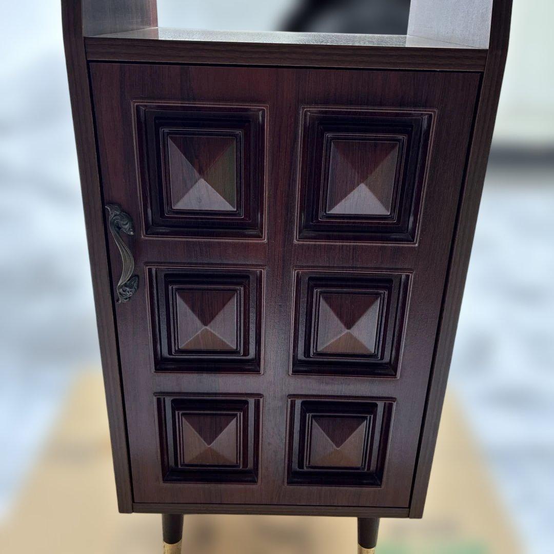 【レトロ】ヒカリ工芸 電話台 テレフォンスタンド 大理石調天板 ヴィンテージ