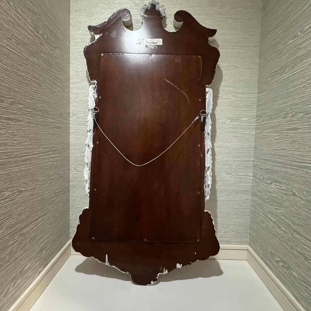 フランスアンティーク　大型　コンソール ミラー ヨーロピアン 木製 シャビー