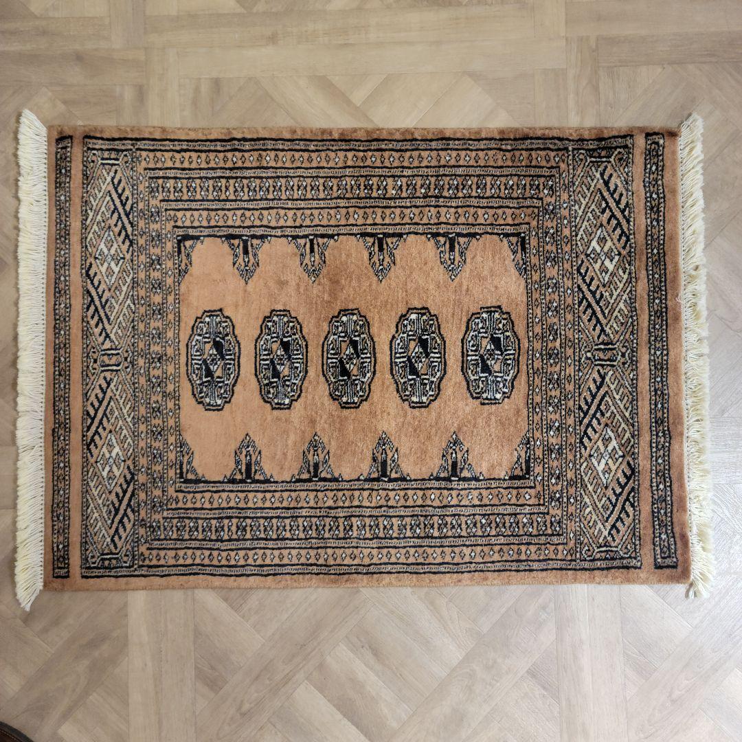 90X65cmパキスタン手織りマット(690)ギャッベ・ペルシャ・玄関・じゅうた